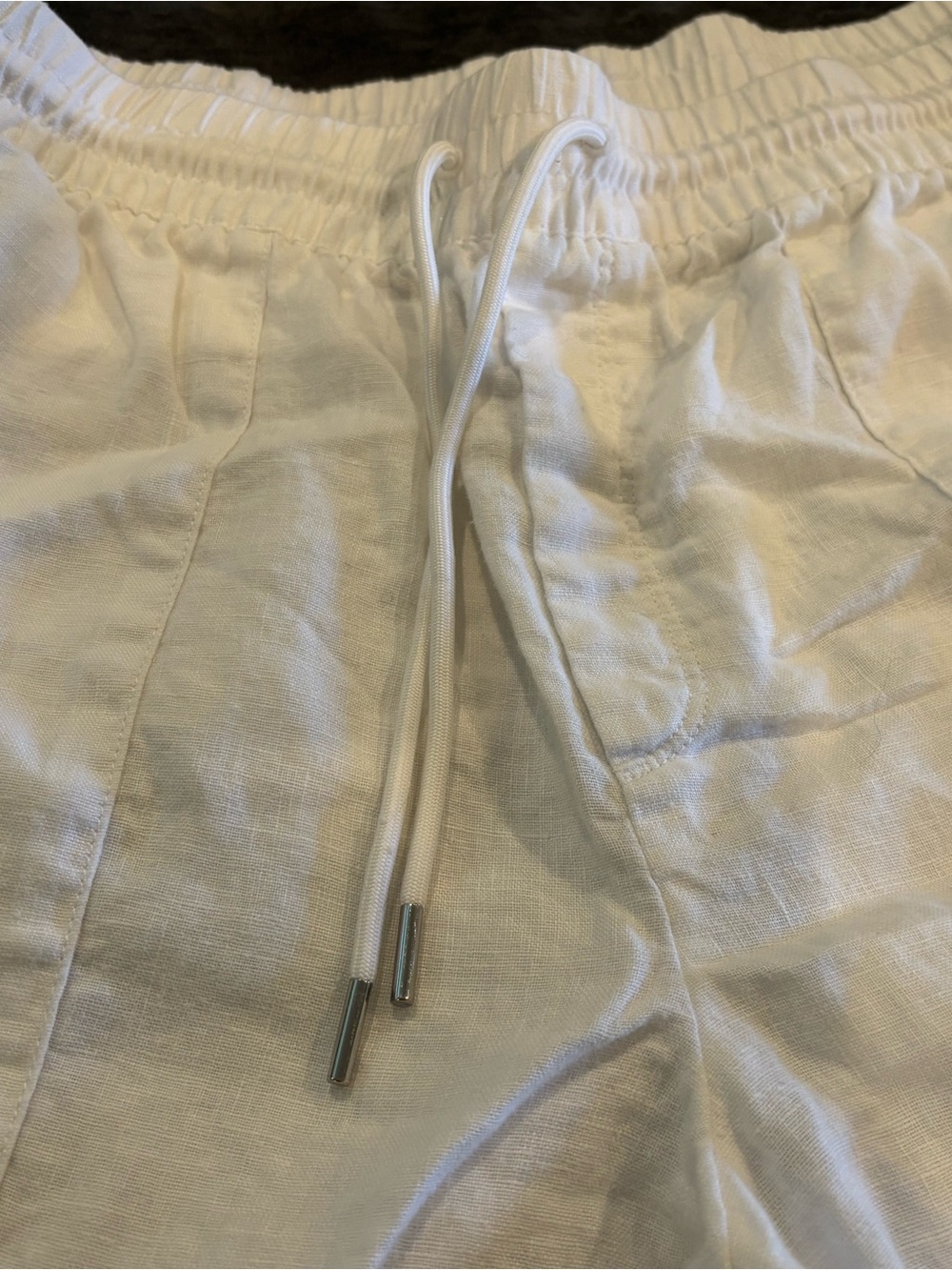 Athleta White Linen-Blend Wide Leg Pants - Picture 4 of 8
